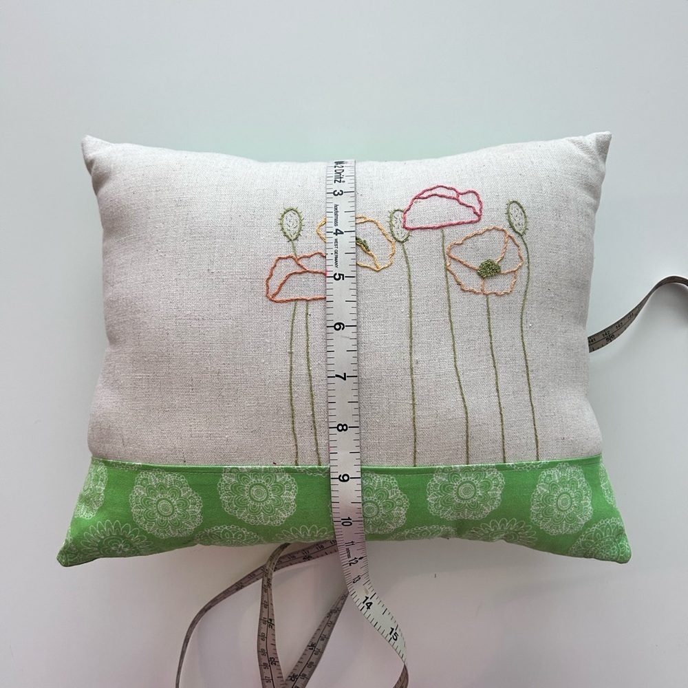 Accent Throw Pillow Embroidered Flowers - Picture 4 of 4